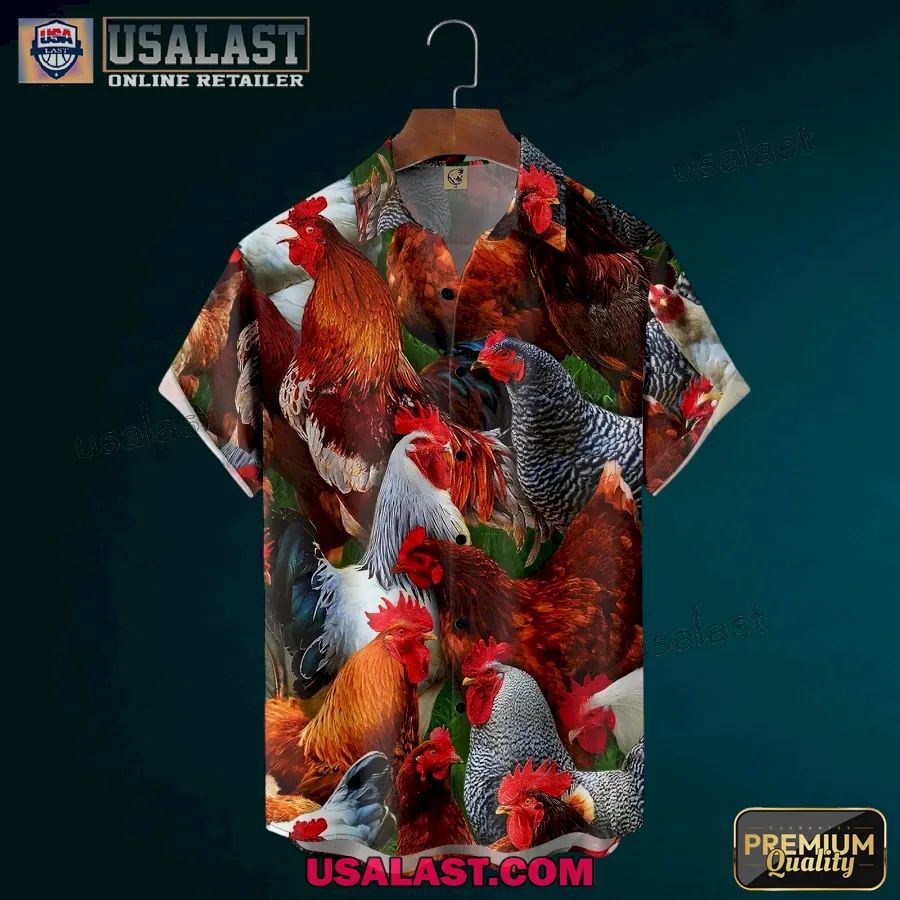 Farm Chicken Short Sleeve Hawaiian Shirt