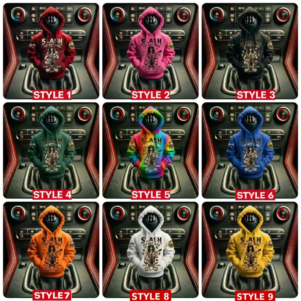 The Guitar Legend Slash Gibson Les Paul Car Gear Shifts Hoodies
