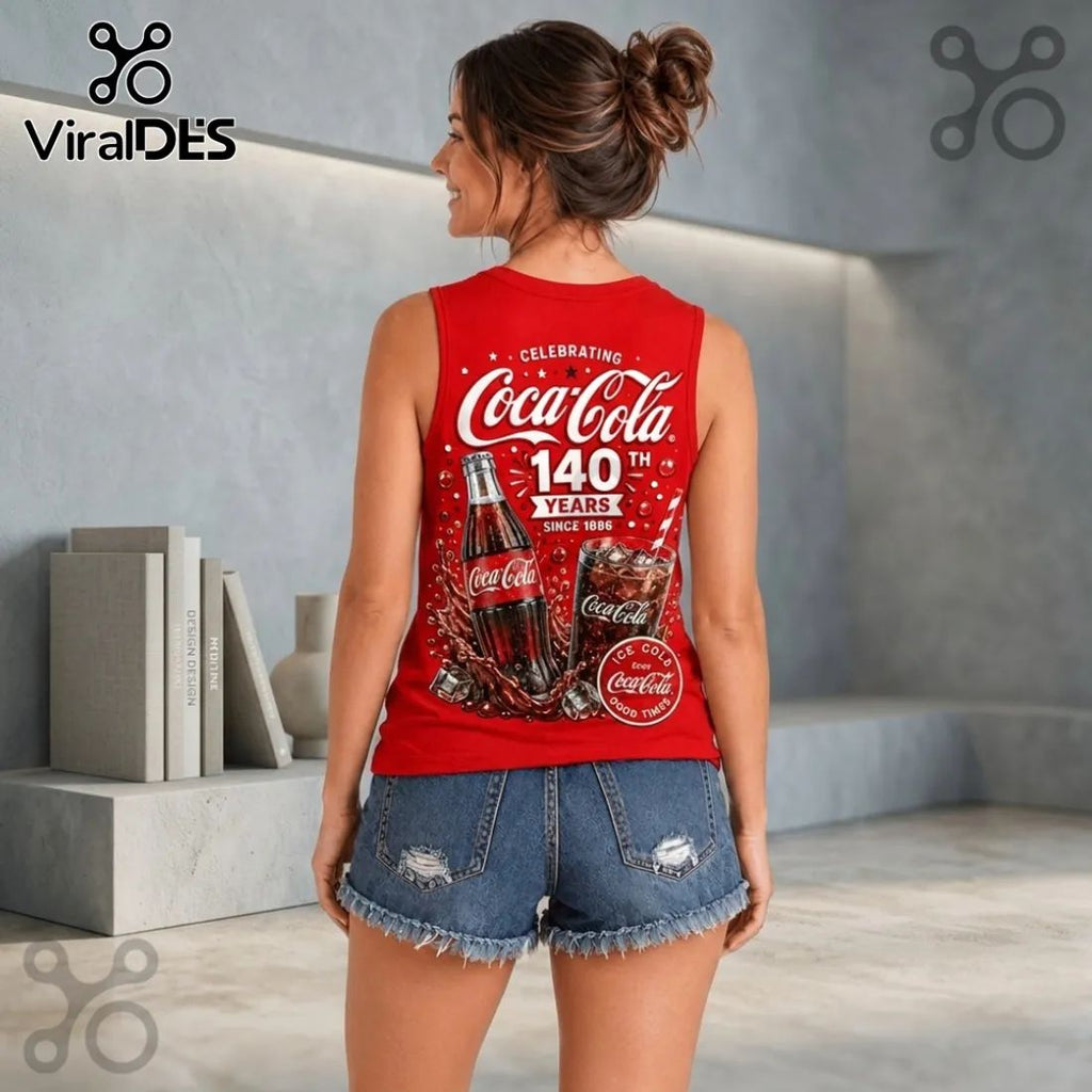 Coca Cola 140th Anniversary V-Neck Tank Top