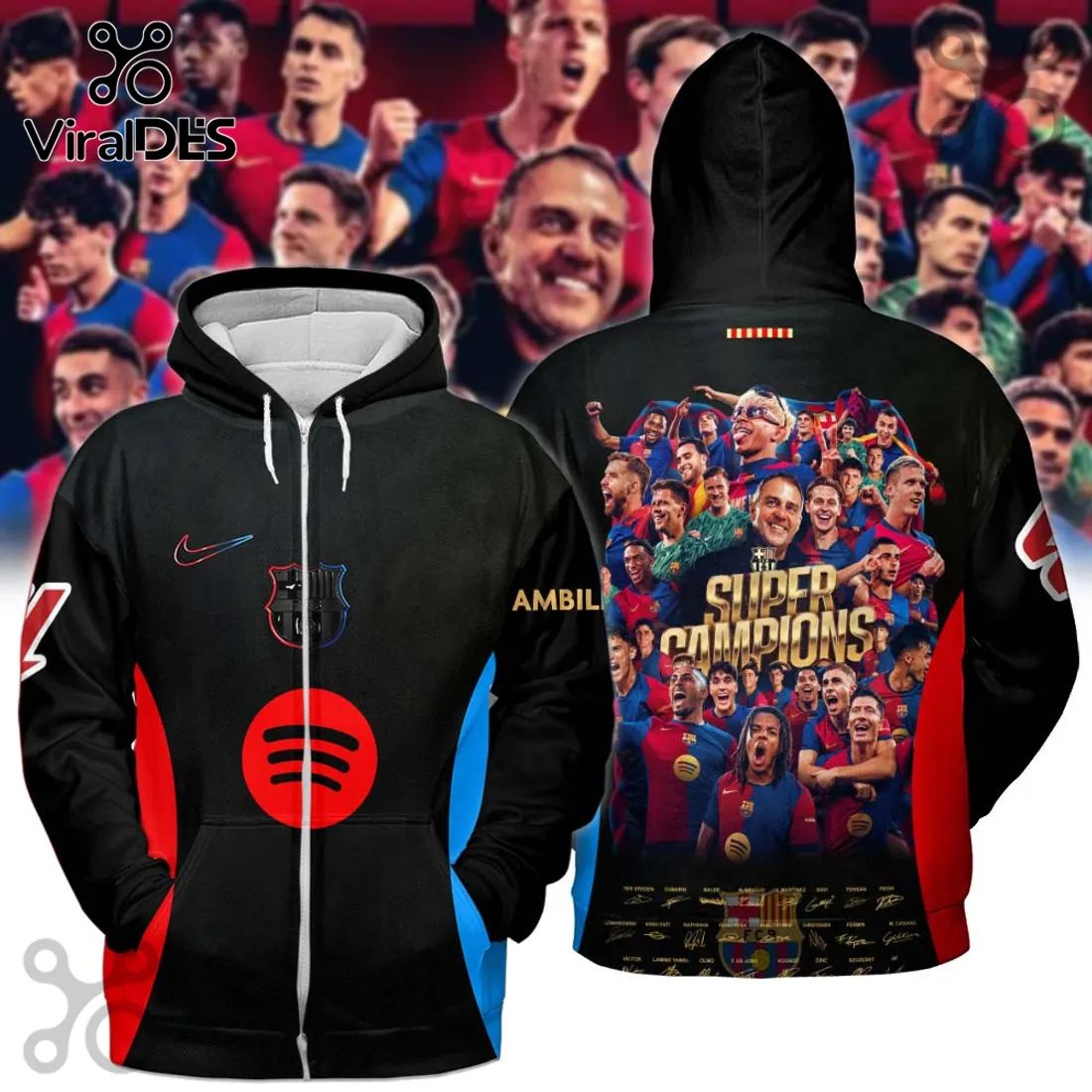 FC Barcelona Super Champions Player Hoodie