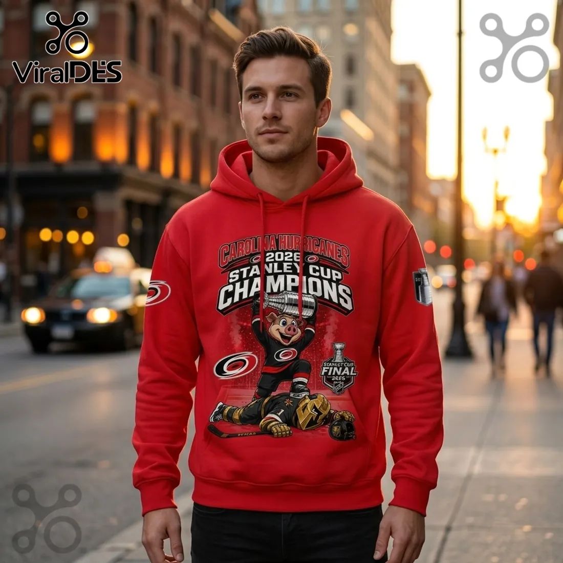Carolina Hurricanes 2026 Stanley Cup Champions Mascot Hoodie