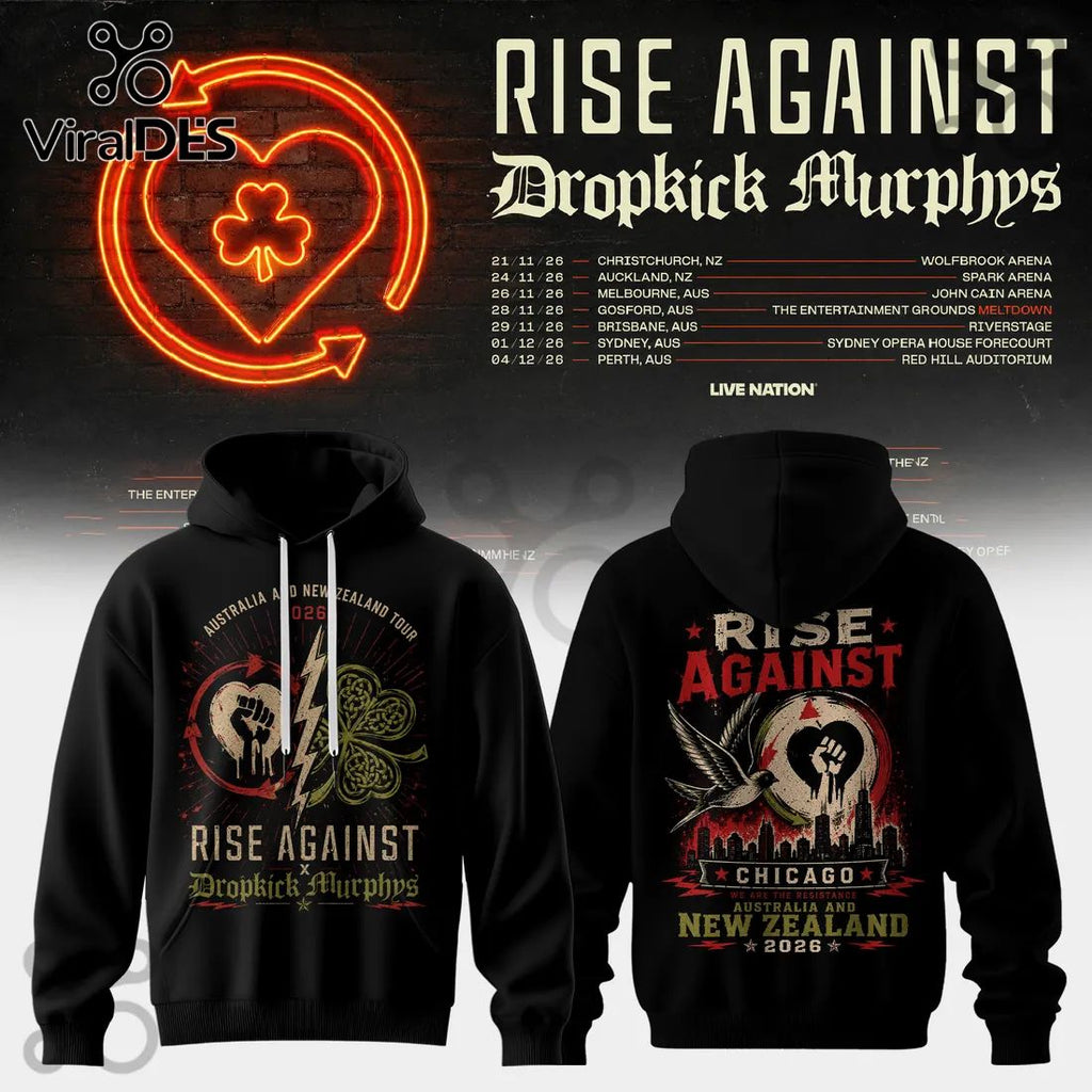 Rise Against x Dropkick Murphys 2026 Tour Black Hoodie