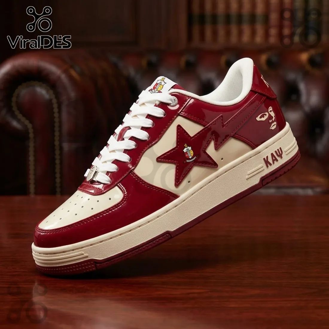 Kappa Alpha Psi Maroon Cream Air Force Low Top Sneakers