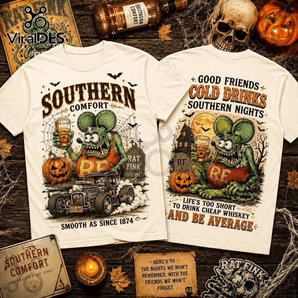 Rat Fink Southern Comfort Halloween Mascot T-Shirt
