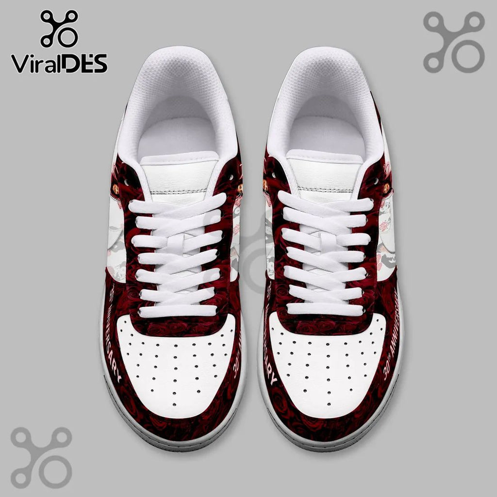 Selena 30th Anniversary Rose Pattern Air Force 1 Sneakers