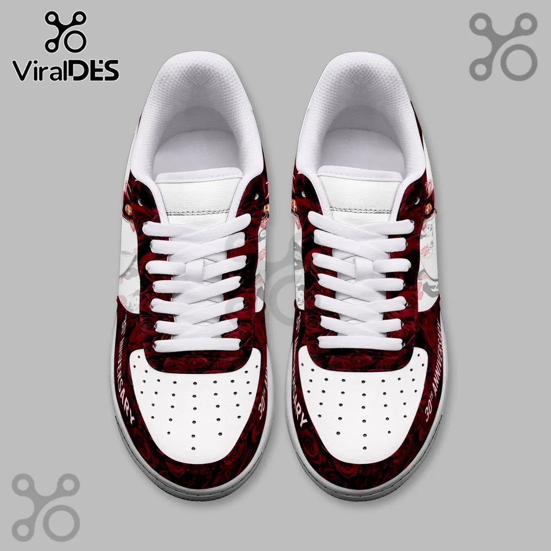 Selena 30th Anniversary Rose Pattern Air Force 1 Sneakers