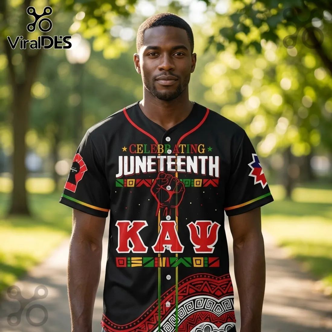 Juneteenth Kappa Alpha Psi 1865 They Not Like Us Pattern Baseball Jersey
