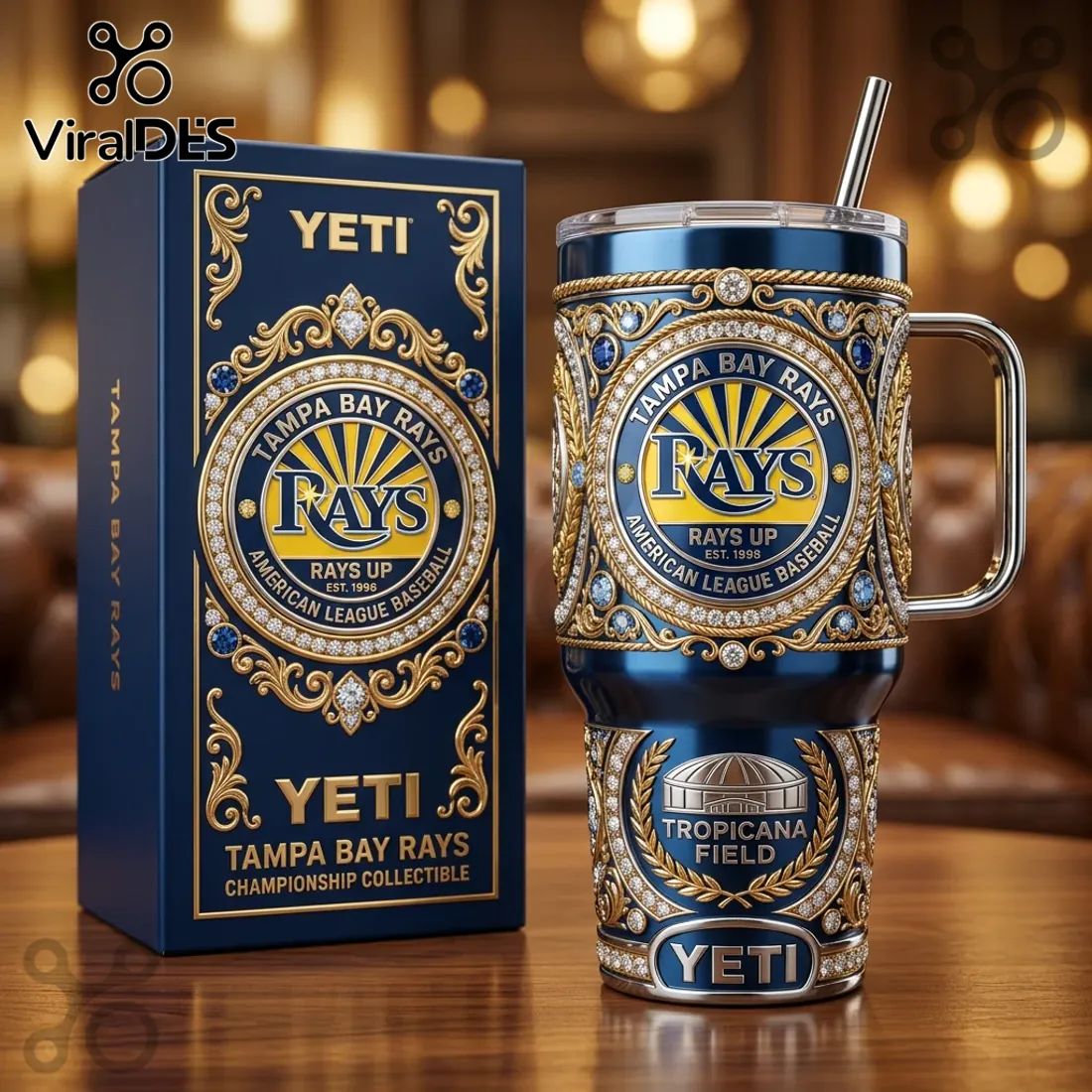 Tampa Bay Rays YETI Championship 40oz Stanley Tumbler