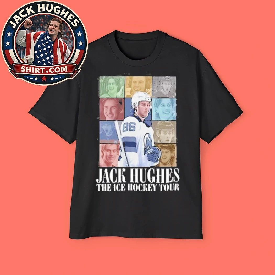 Number 86 Jack Hughes Ice Hockey Tour Tee Shirt