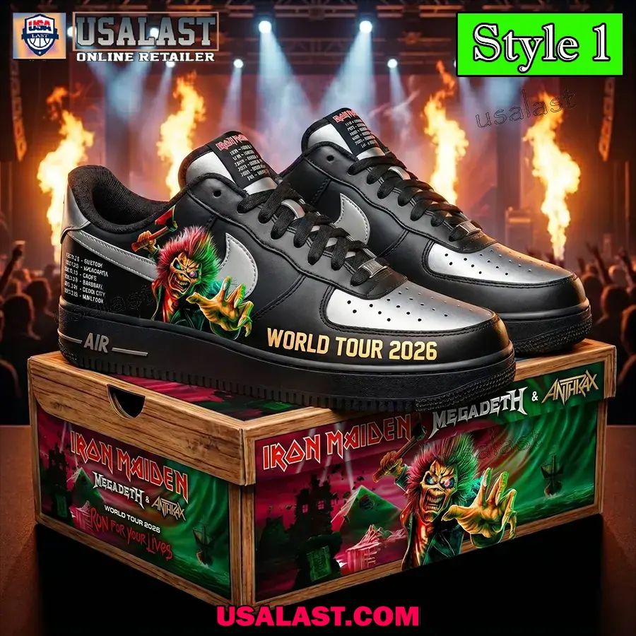 Iron Maiden World Tour 2026 Air Force 1 Sneakers Shoes