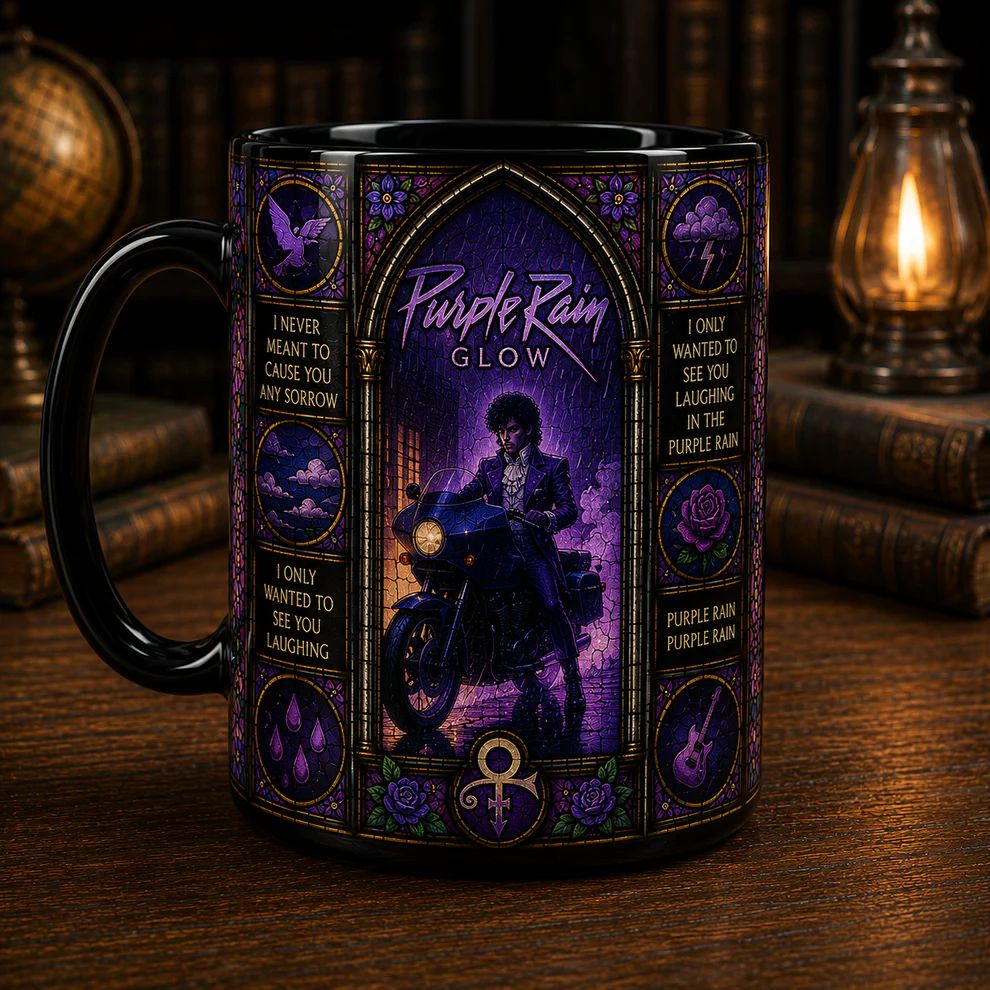 Prince Purple Rain Stained Glass Accent Mug