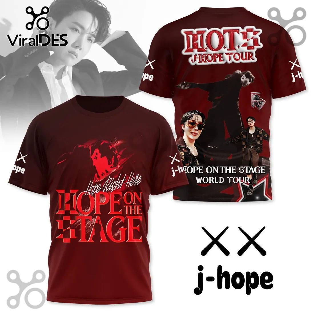 J-Hope Hope On The Stage Tour Maroon T-Shirt