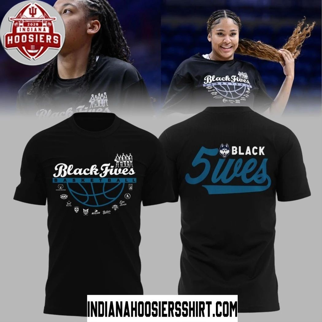 UConn Huskies Black 5ives Logo 2026 Shirt