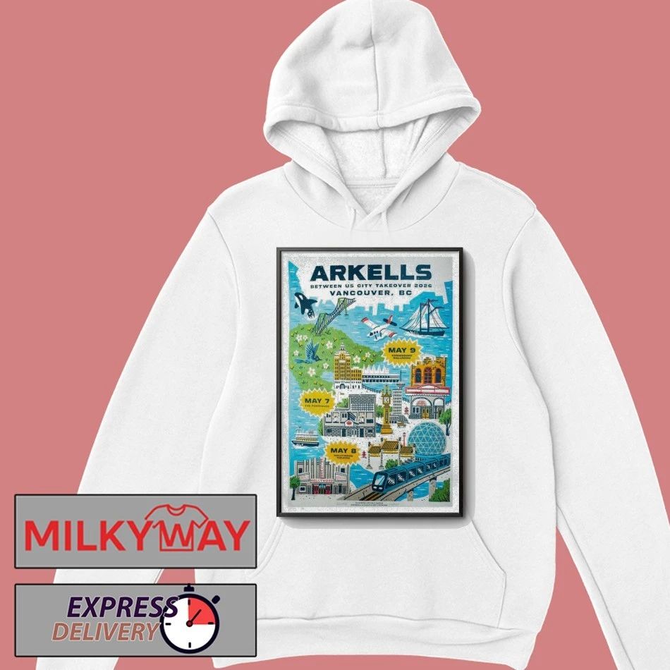 Poster Arkells May 8 2026 Hollywood Theatre TOUR shirt