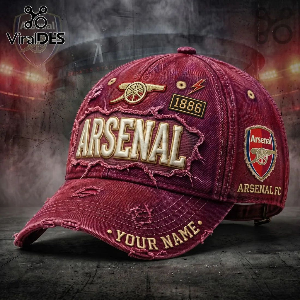 Arsenal FC 1886 Edition Vintage Distressed Baseball Cap
