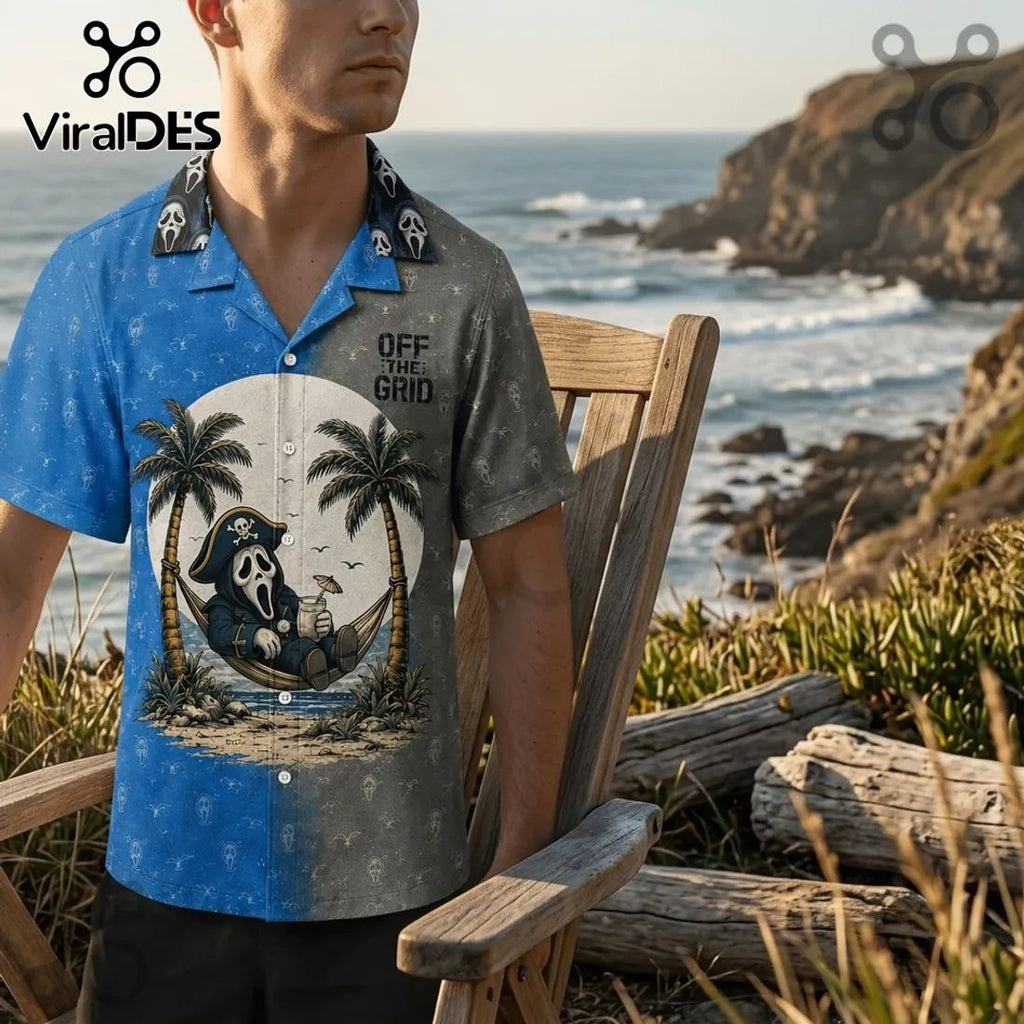 Ghostface Off The Grid Blue Hawaiian Shirt