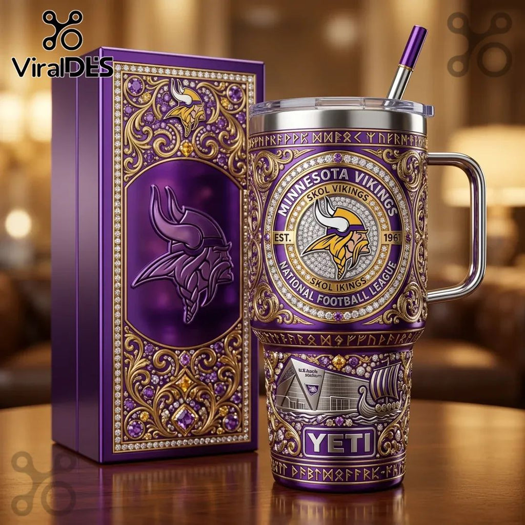Minnesota Vikings Luxury 40oz Stanley Tumbler