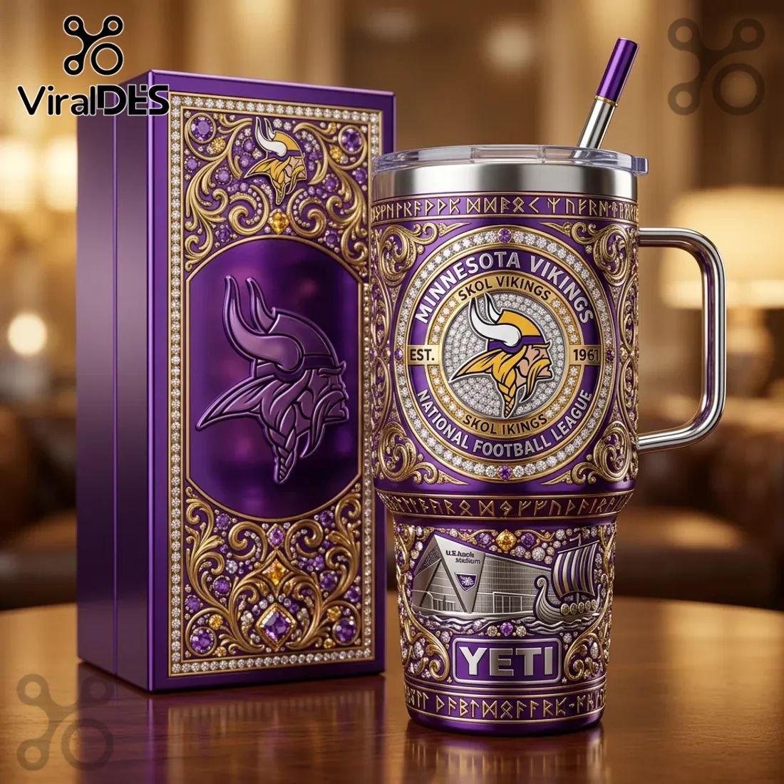 Minnesota Vikings Luxury 40oz Stanley Tumbler