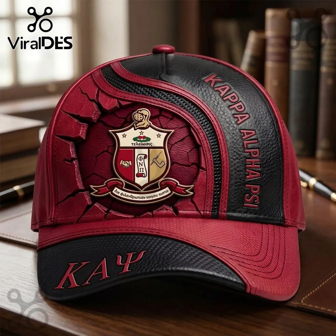 Kappa Alpha Psi Official Greek ΚΑΨ Red Black Baseball Cap