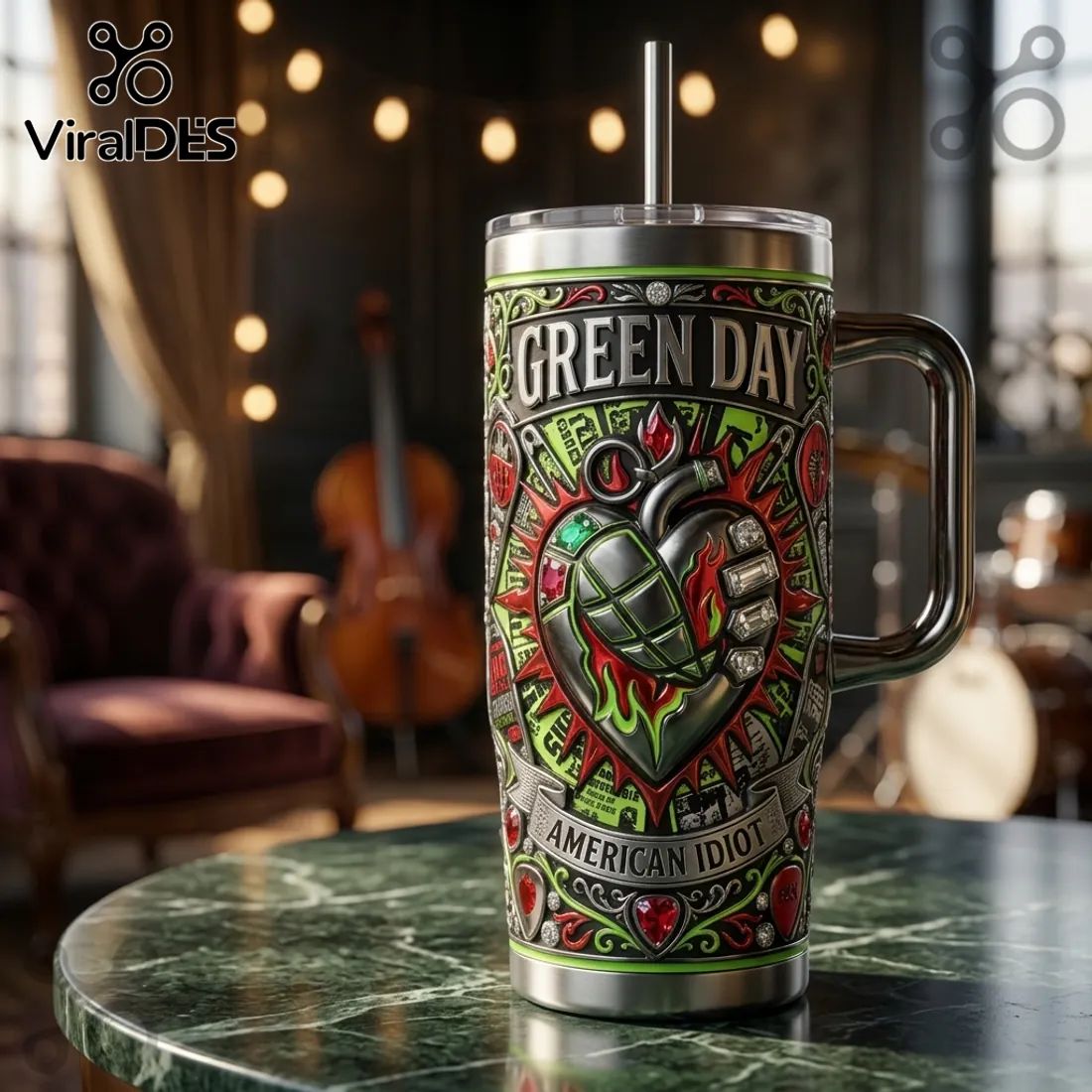 Green Day x American Idiot 40oz Insulated Stainless Steel Collectible Tumbler