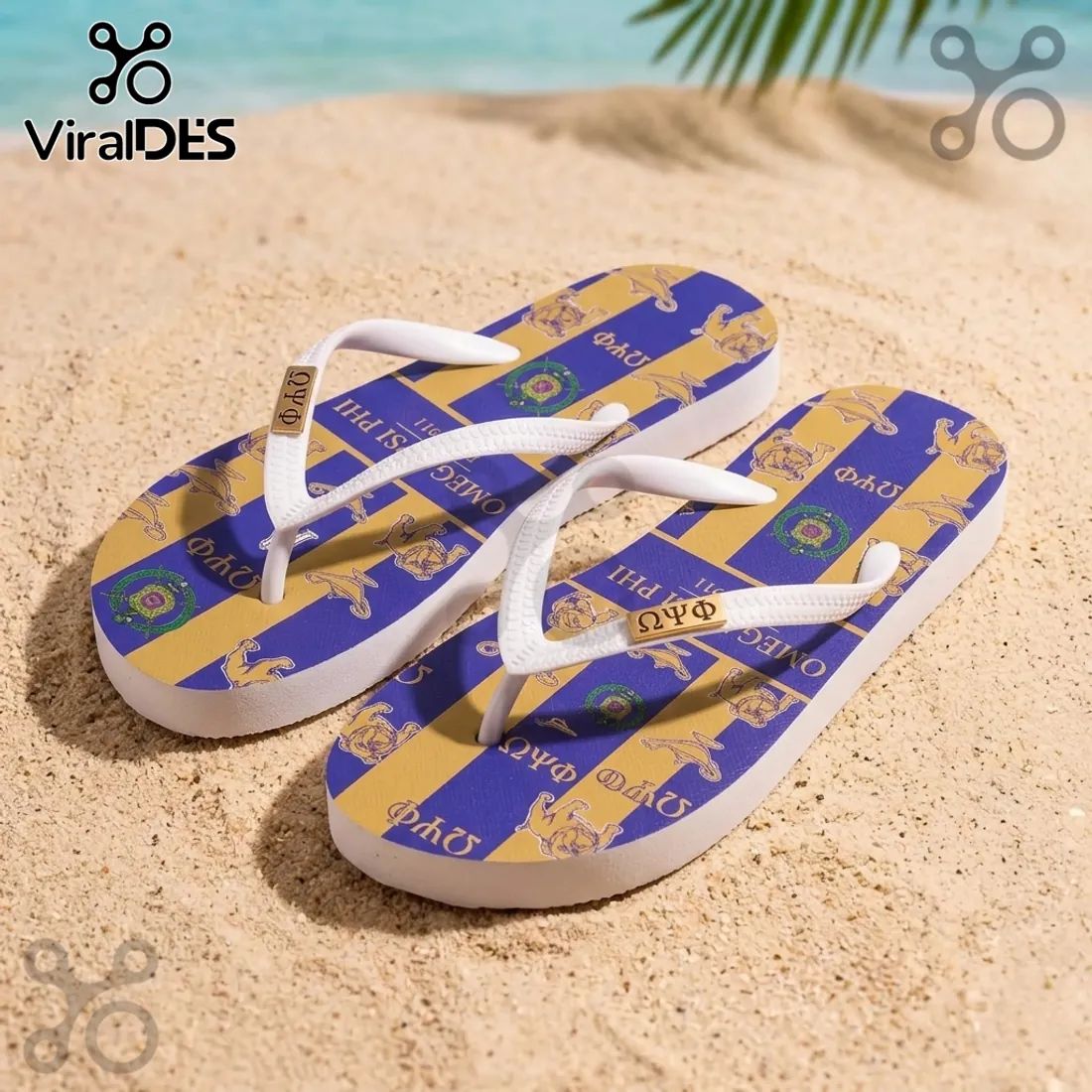Omega Psi Phi Que Dog Beach Flip Flops