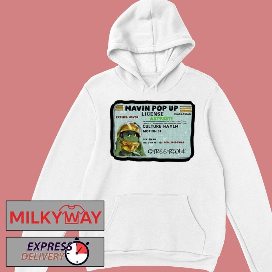 Mavin Pop Up License Graphic shirt