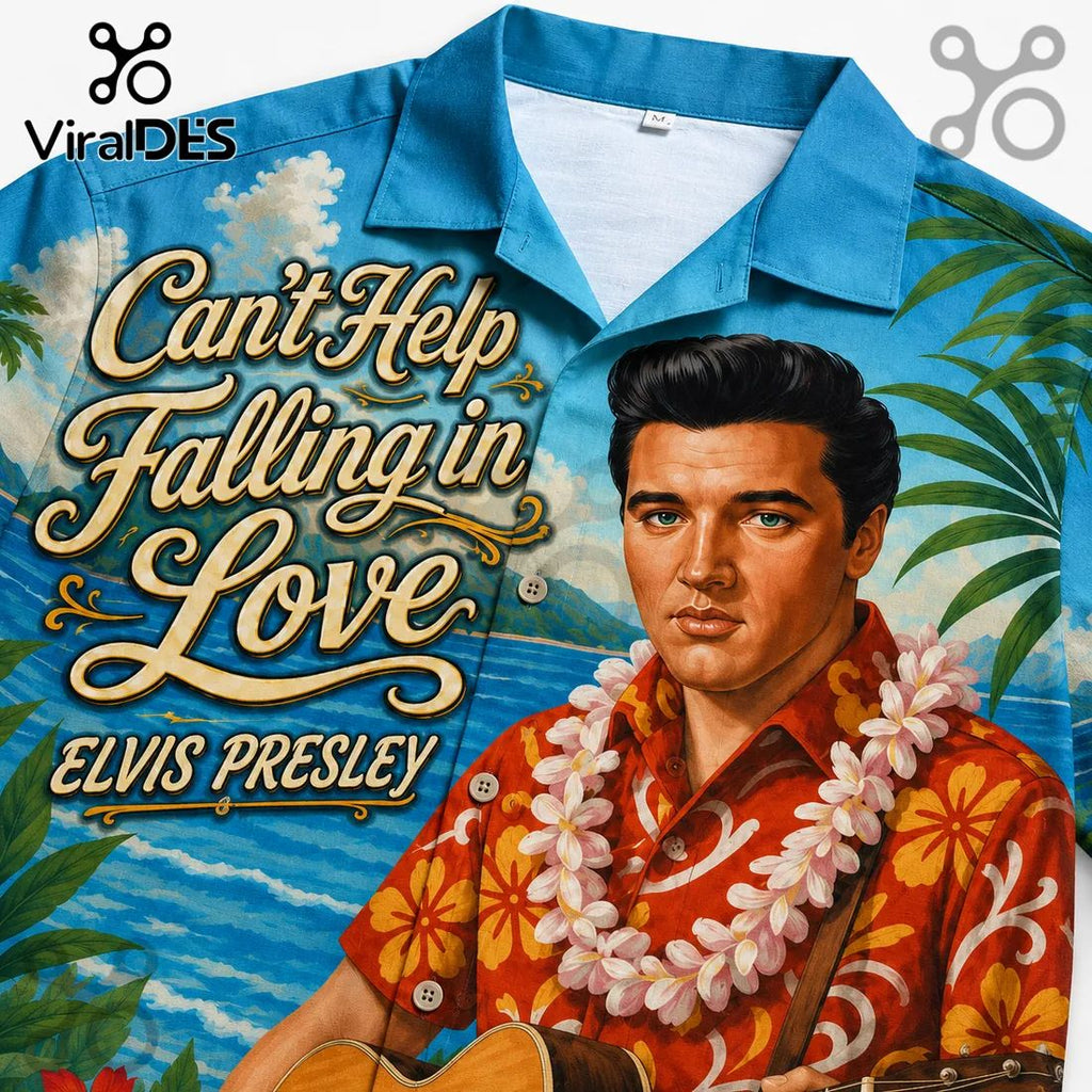 Elvis Presley Can’t Help Falling in Love Tropical Aloha Hawaiian Shirt