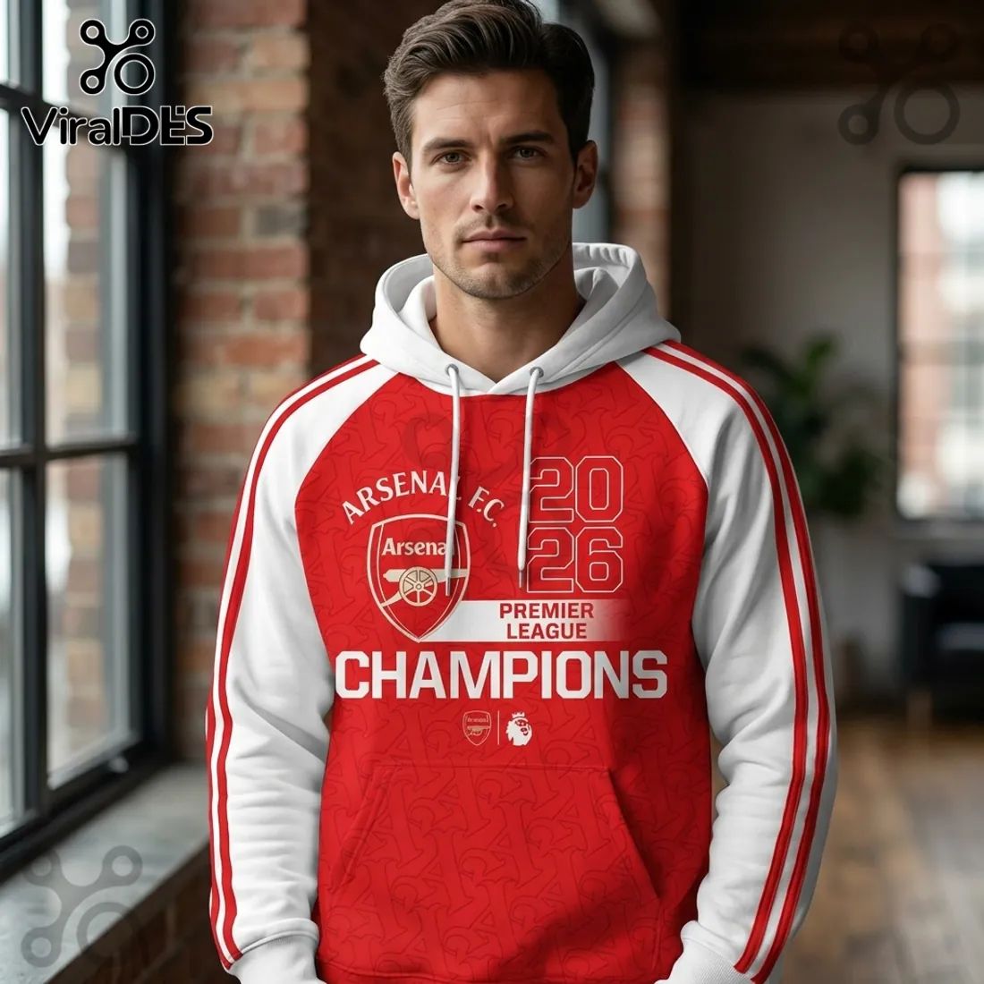 Arsenal FC Premier League Champions 2026 Hoodie