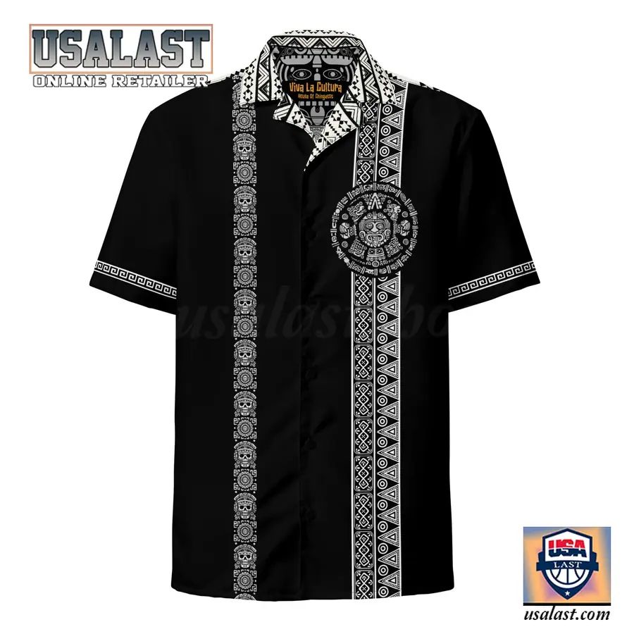 Xiuhpohualli Guayabera Short Sleeve Hawaiian Shirt