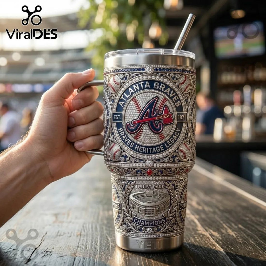 Atlanta Braves Luxury Clubhouse Edition 40oz Stainless Steel Tumbler