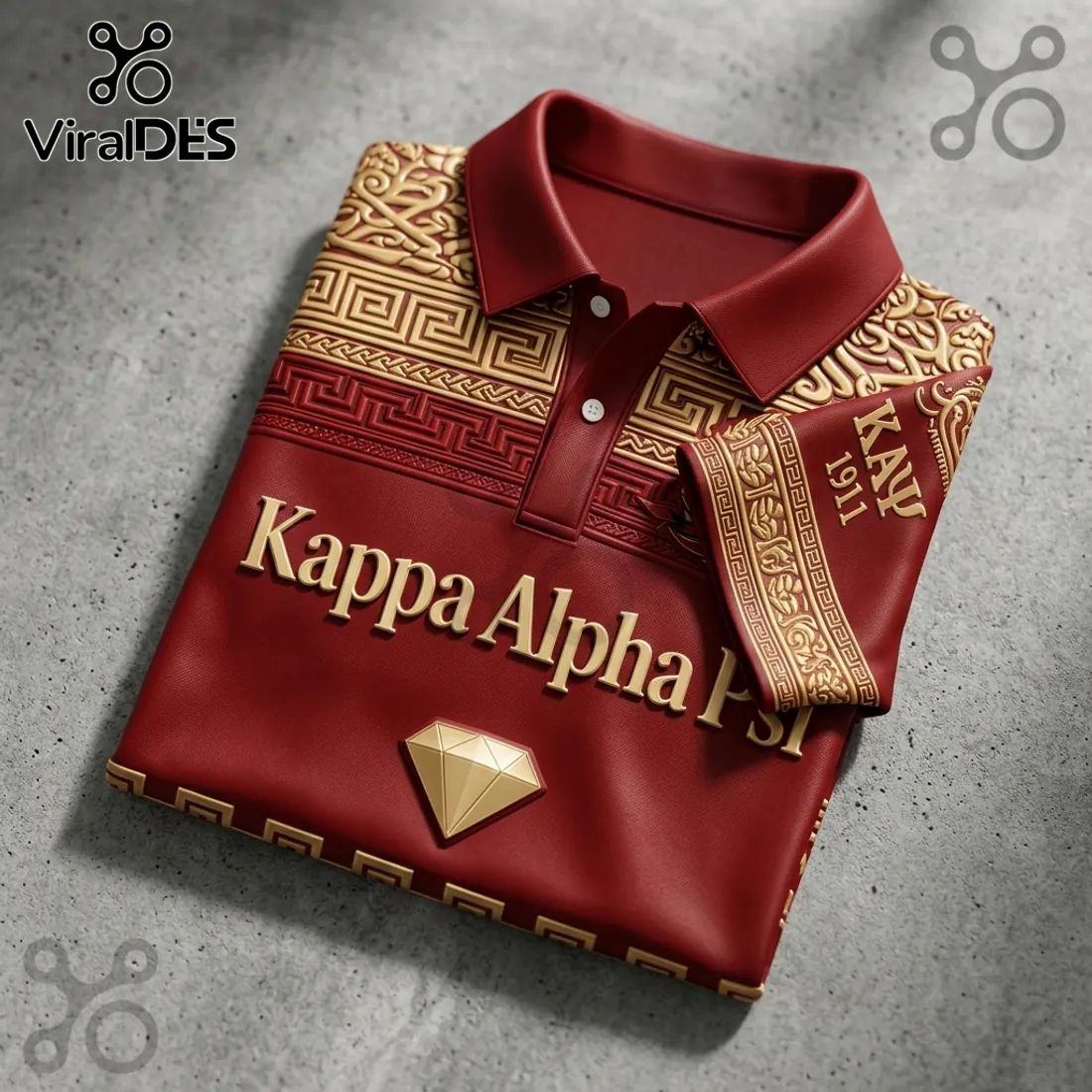 Kappa Alpha Psi Fraternity Crimson Gold Polo Shirt