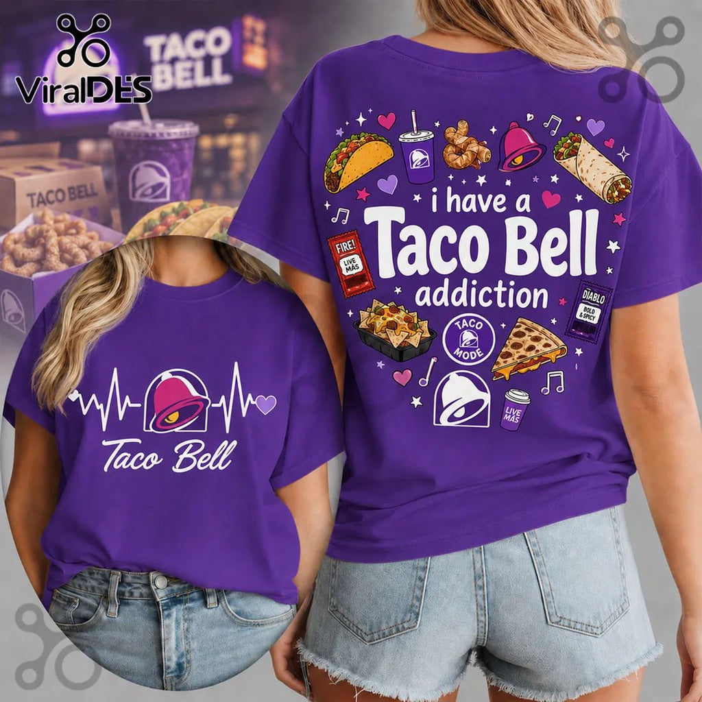 2026 Taco Bell Heartbeat Logo White T-Shirt