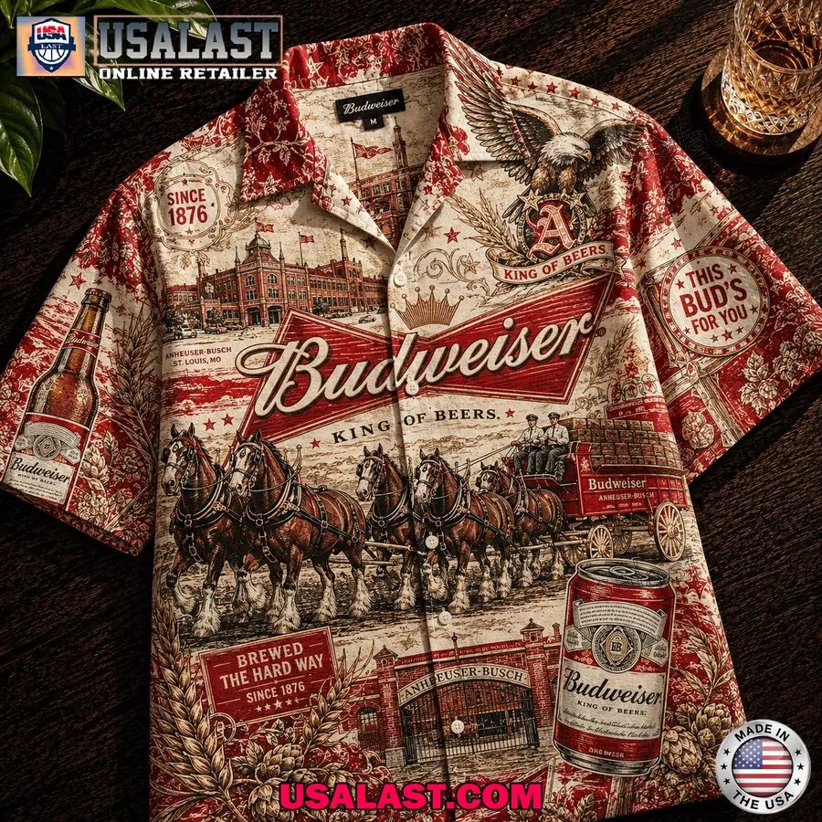 Budweiser King of Beers Vintage Hawaiian Shirt