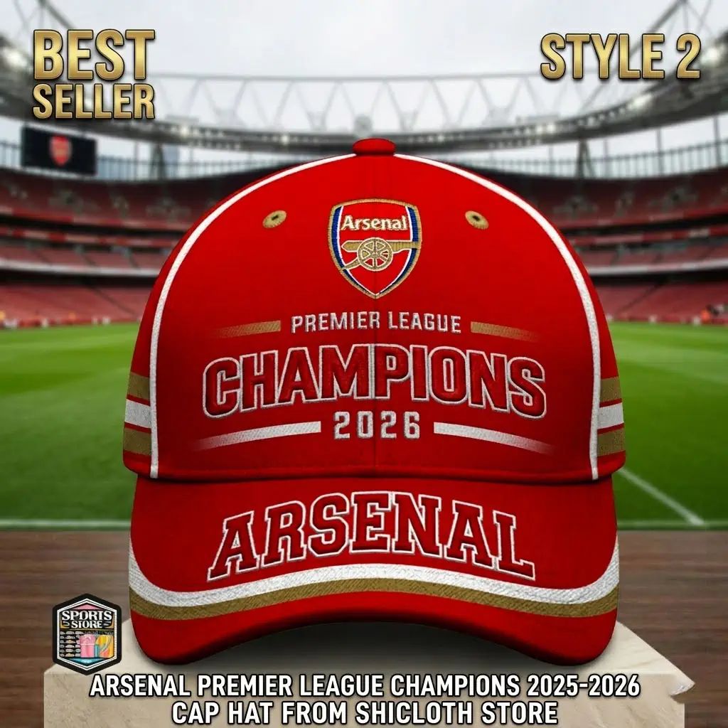 Arsenal Premier League Champions 2025-2026 Cap Hat