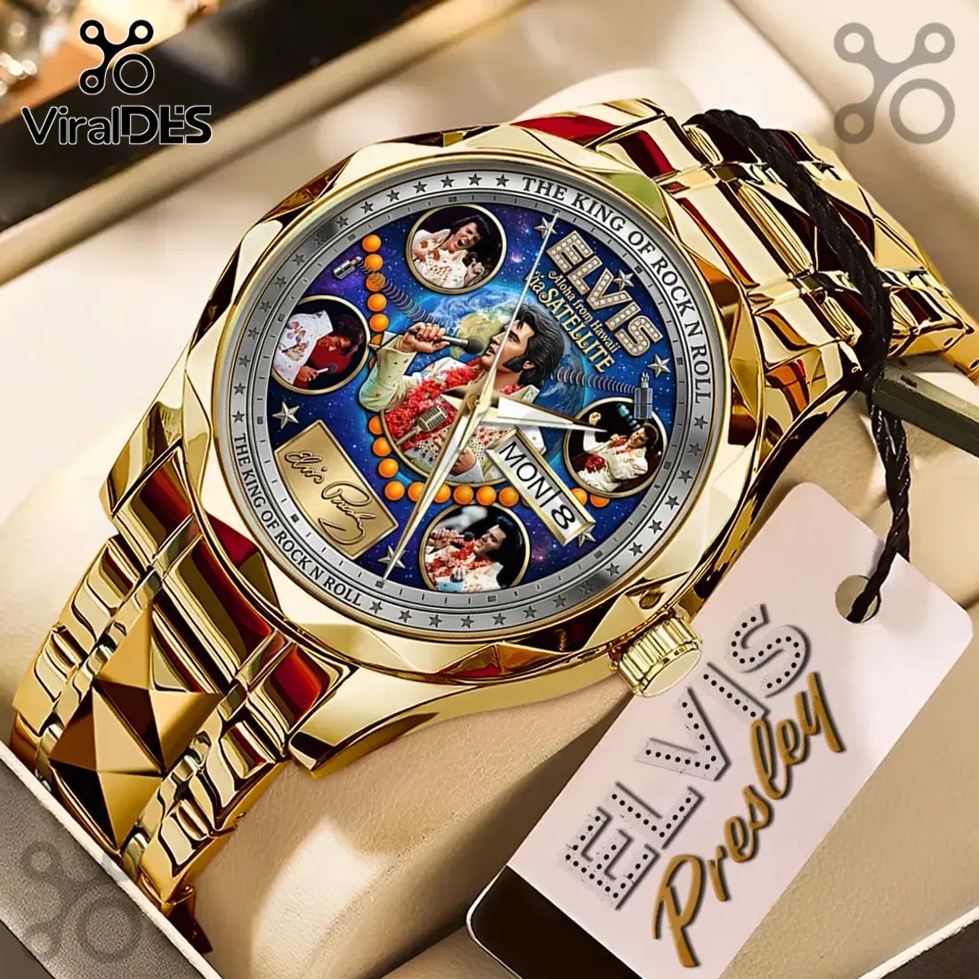Elvis Presley Aloha From Hawaii Gold Luxury Quartz Watch