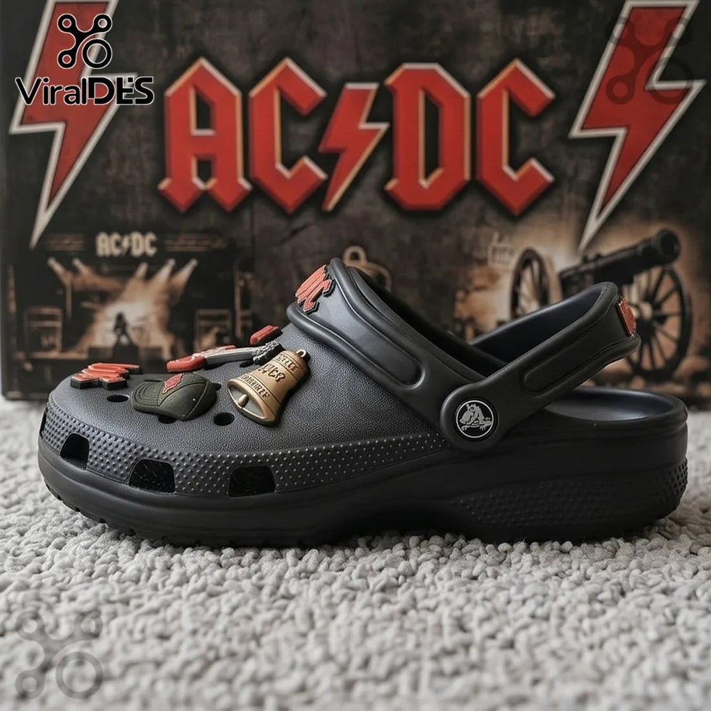 ACDC Highway to Hell Edition Rock Band Crocs WIth Charms