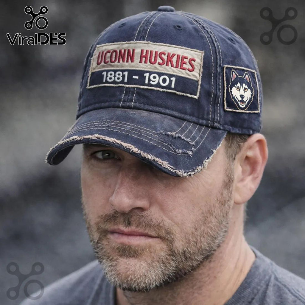 UConn Huskies Vintage 1881 Distressed Washed Denim Baseball Cap