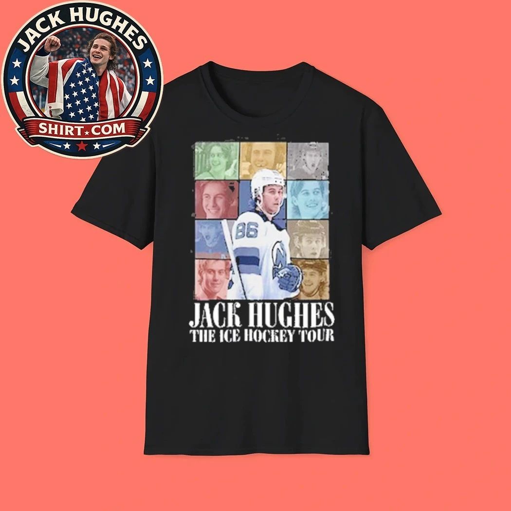 Number 86 Jack Hughes Ice Hockey Tour Tee Shirt
