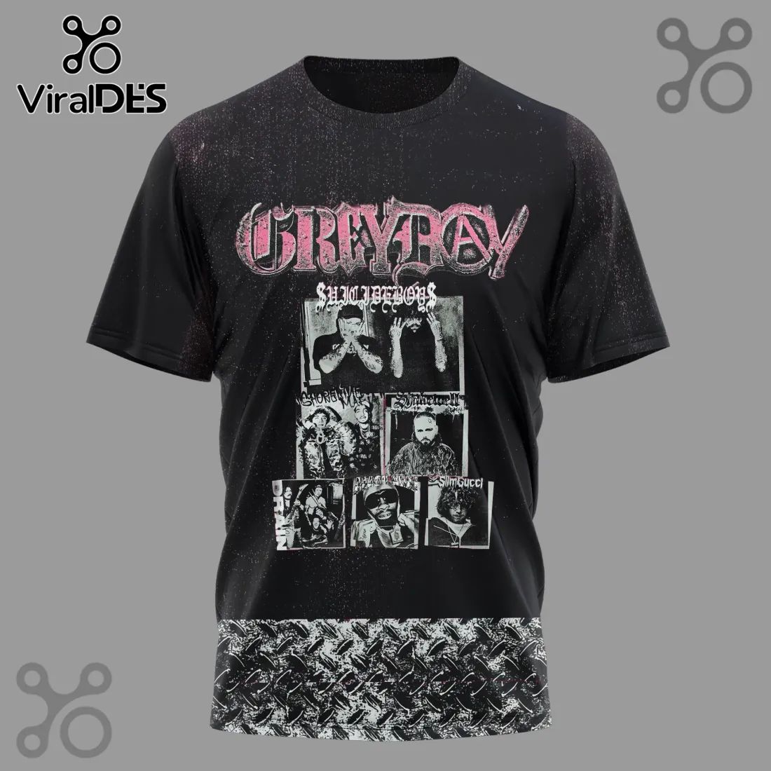 Greyday 2023 $uicideboy$ North American Tour Concert Band Merch Black T-Shirt