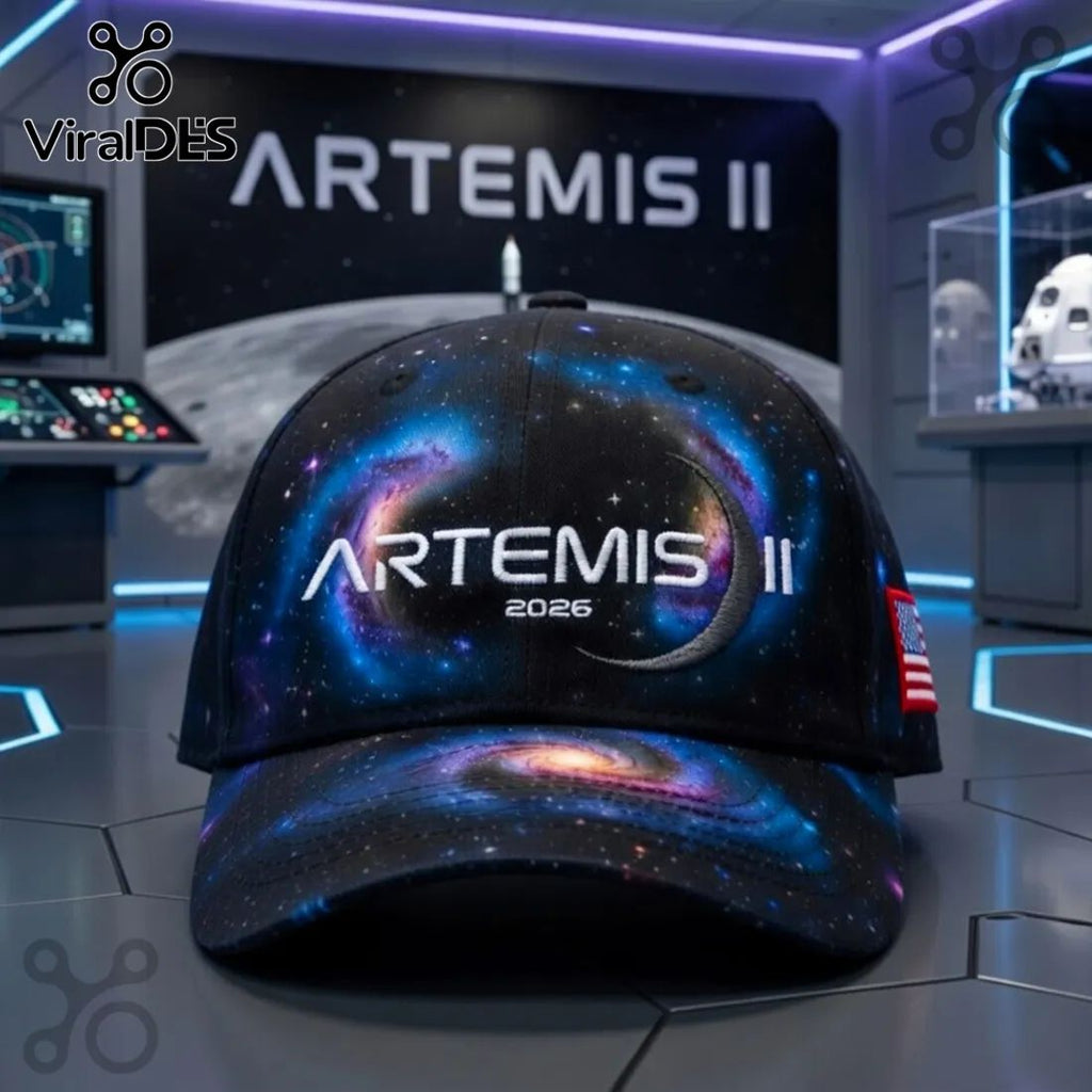 Artemis II NASA Moon Mission USA Flag Baseball Cap