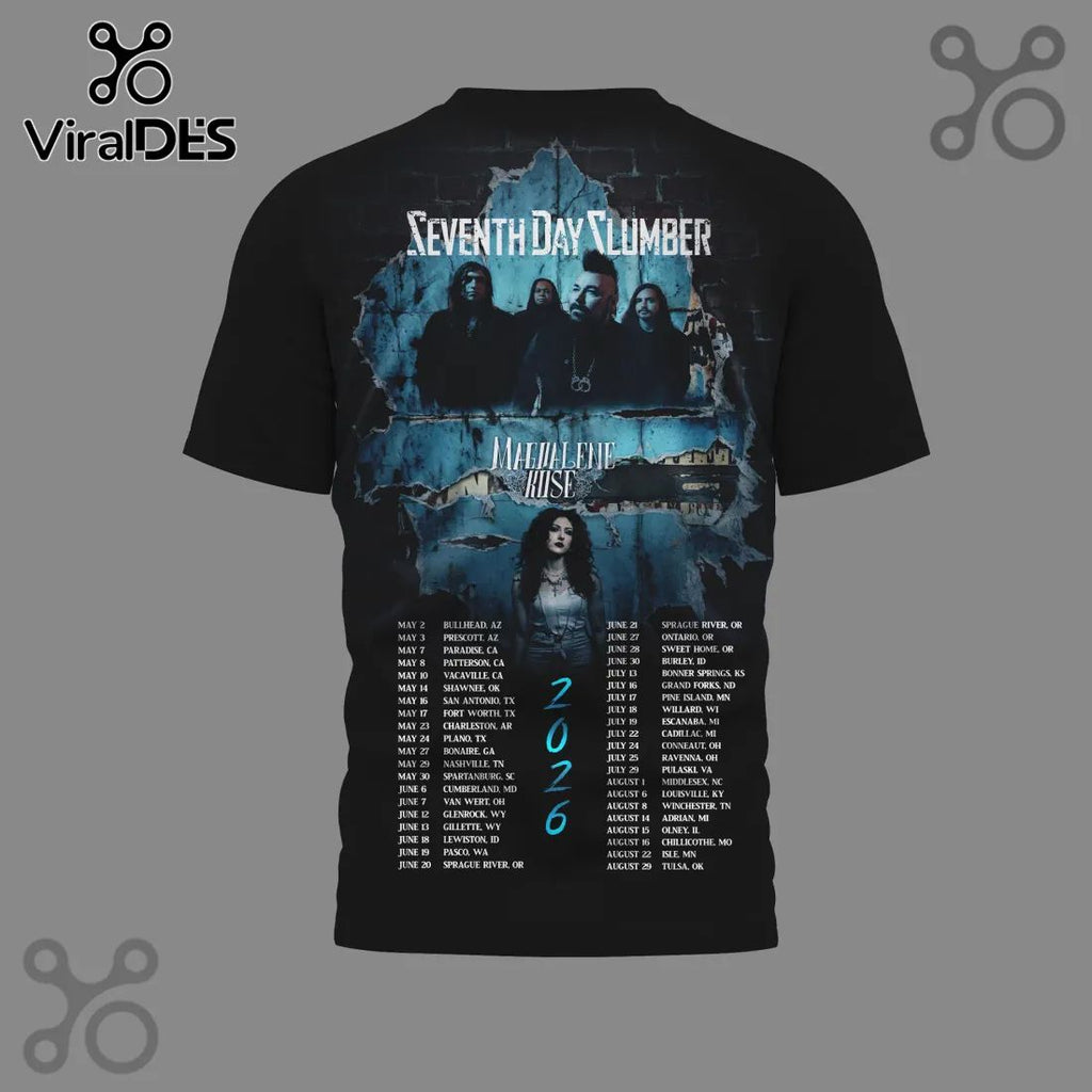Seventh Day Slumber Magdalene Rose 2026 Tour Graphic T-Shirt