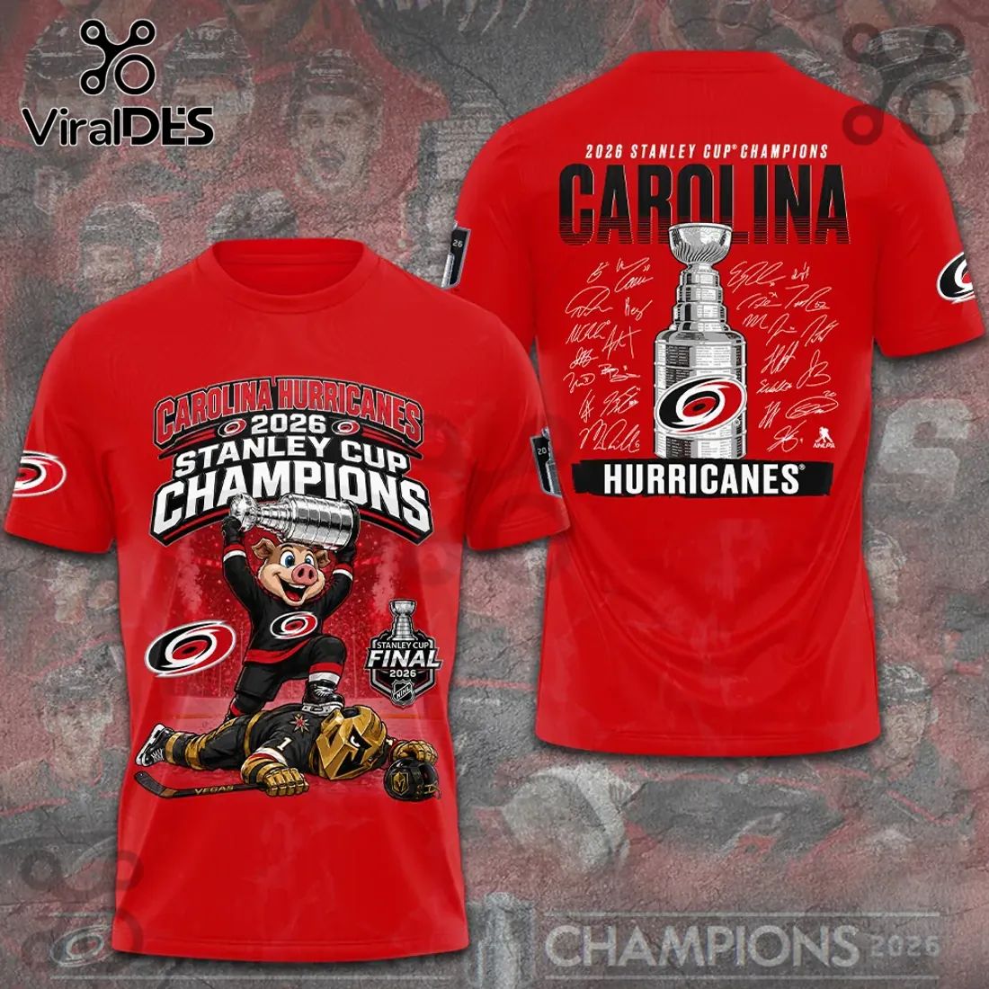 Carolina Hurricanes 2026 Stanley Cup Champions Mascot Hoodie