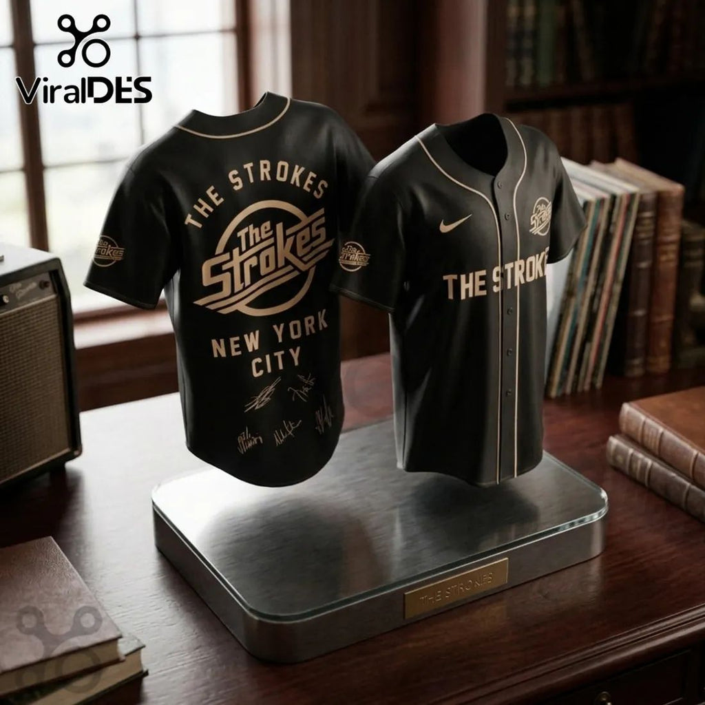 The Strokes Reality Awaits 2026 Tour Black Baseball Jersey