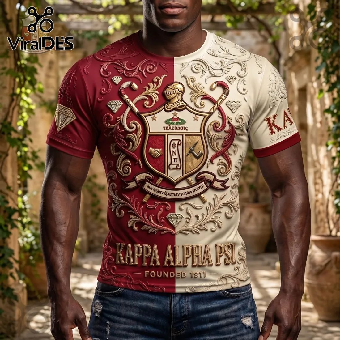 Premium Kappa Alpha Psi Crimson and Cream Shirt
