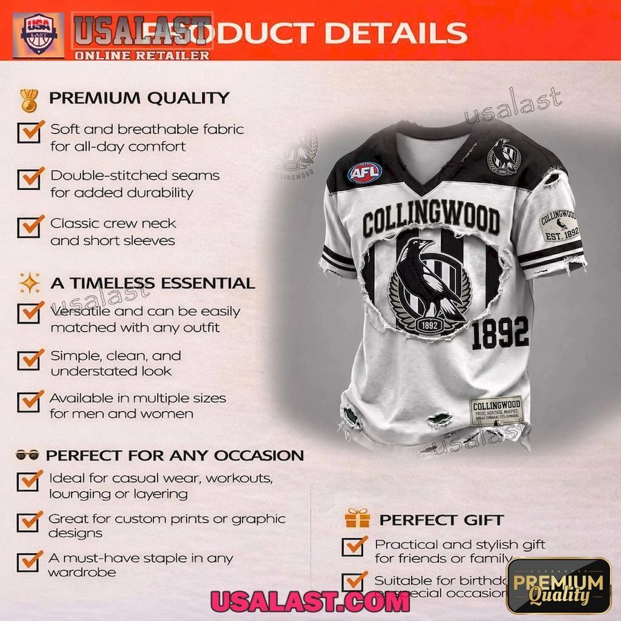 Collingwood Mapige Premium Printed V-Neck Shirt