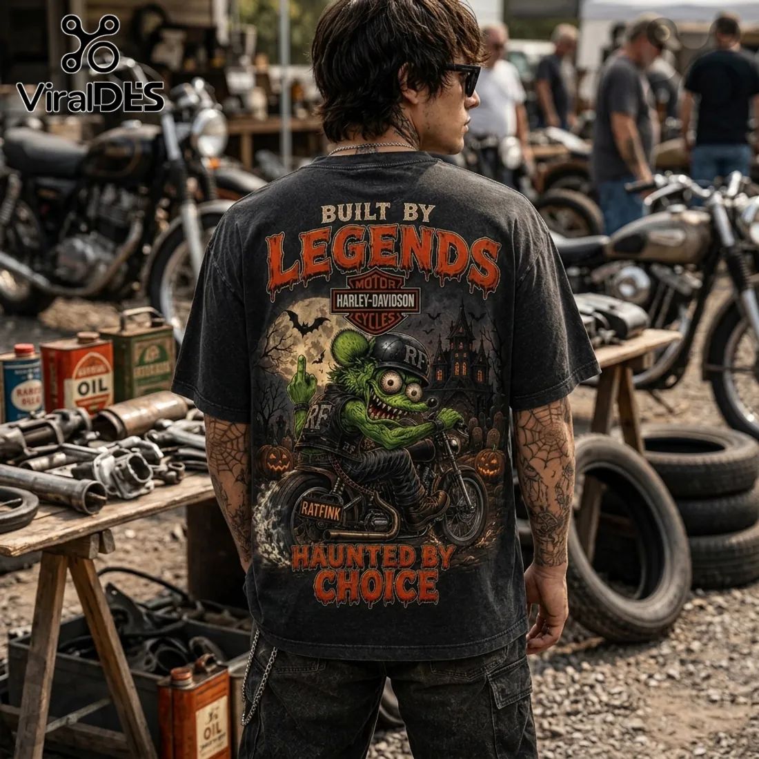 Rat Fink Biker Halloween Harley-Davidson T-Shirt