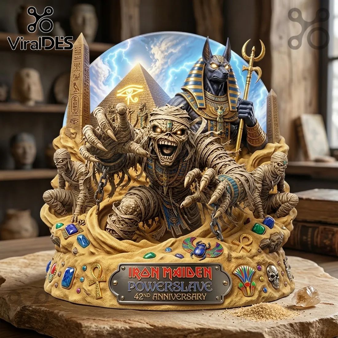 Iron Maiden Powerslave 42nd Anniversary Sculpted Resin Diorama Statue