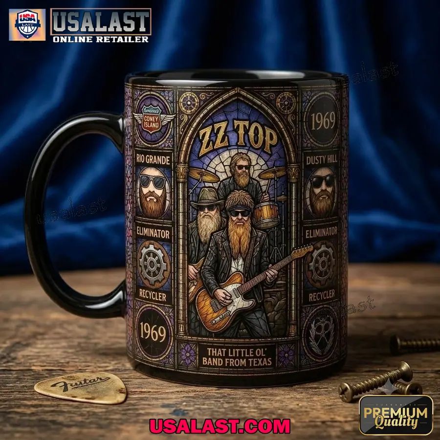 ZZ Top Band Stained Glass Coffee Mug