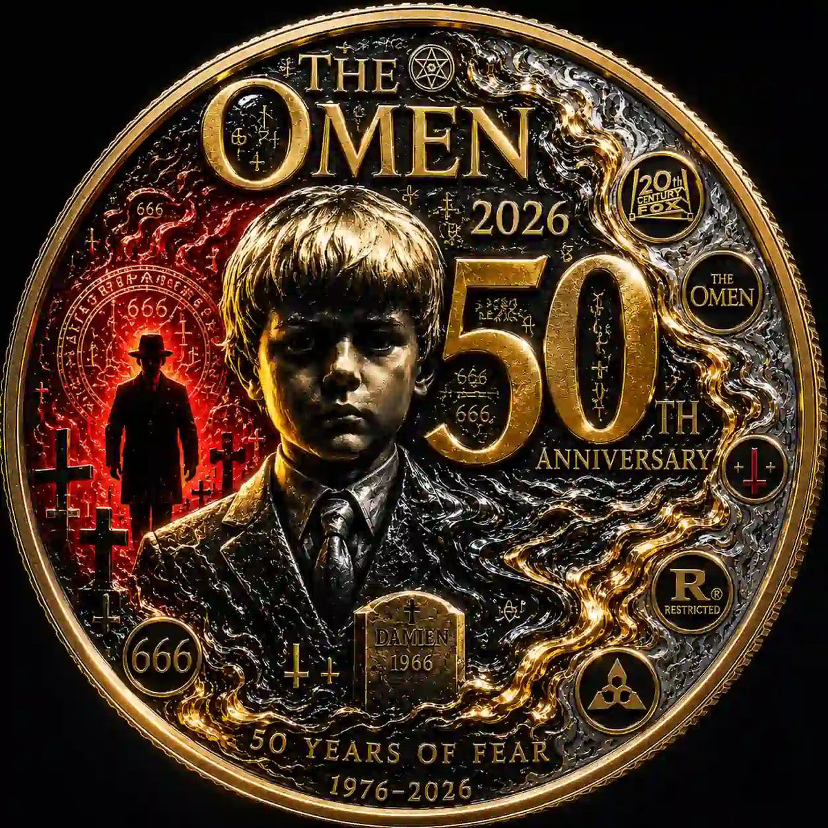 The Omen 50th Anniversary Collector Proof Coin