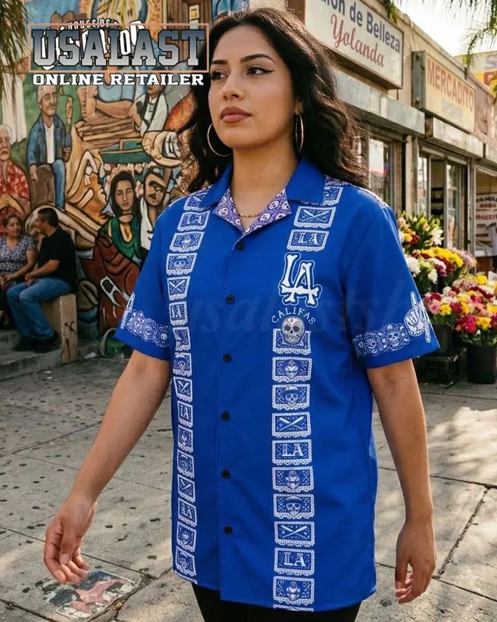 LA All Day Guayabera Short Sleeve Hawaiian Shirt